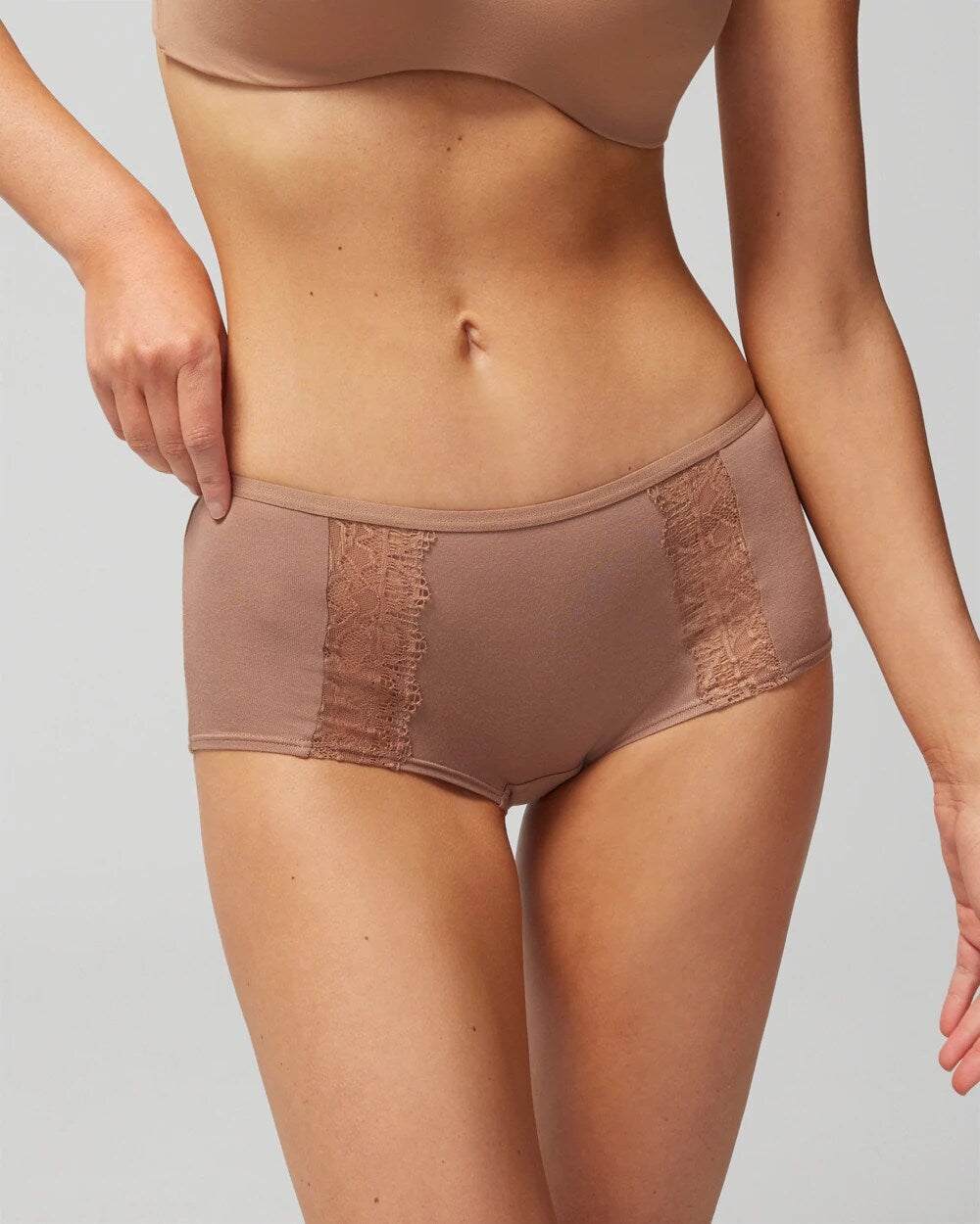 Soma / Boyshort Panty with Enchanting Lace WARM SIENNA