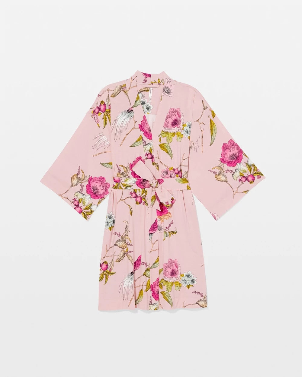 Soma / Kimono Short Robe FEATHERED FANCY PINK