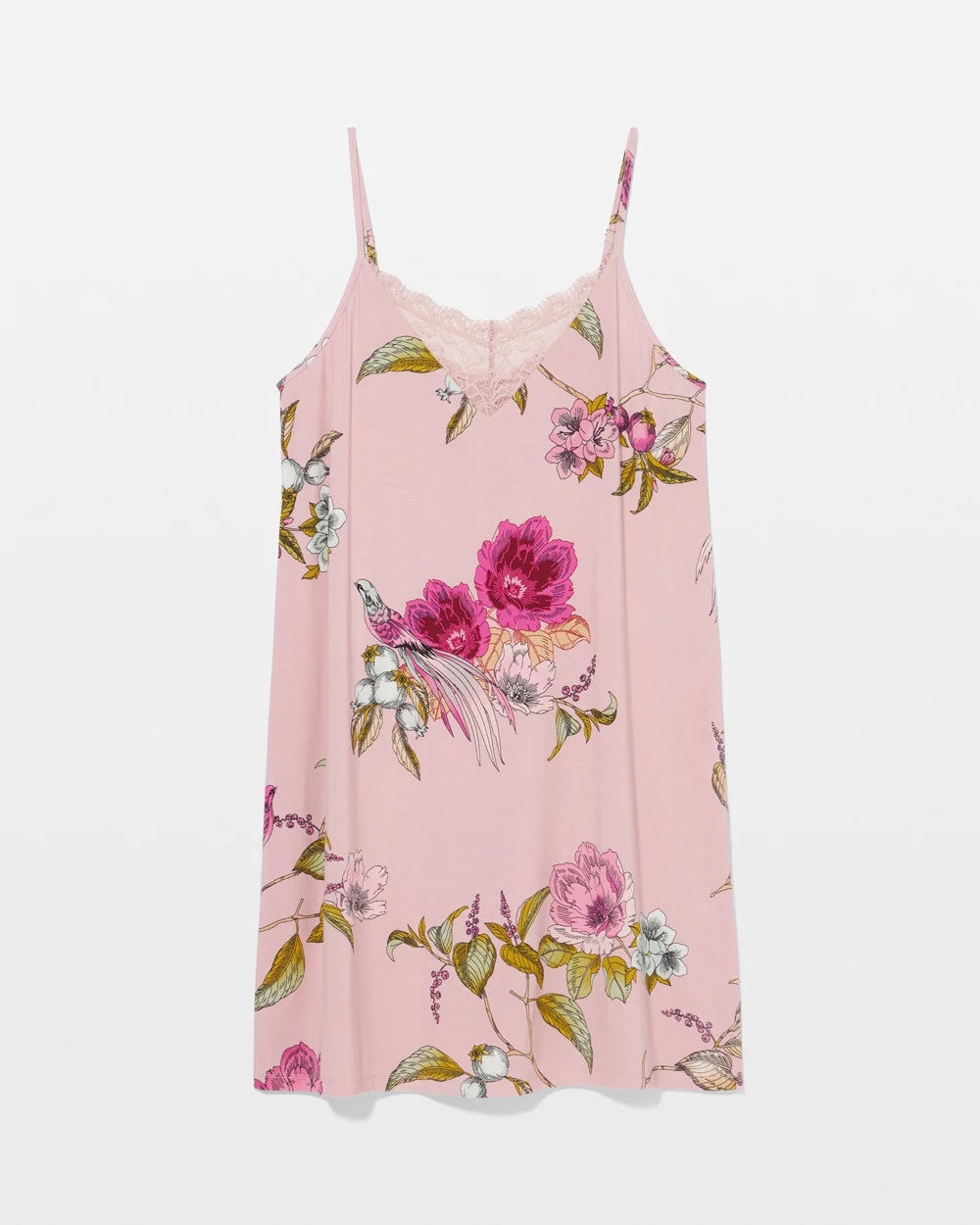 Soma / Lace Trim Chemise FEATHERED FANCY PINK
