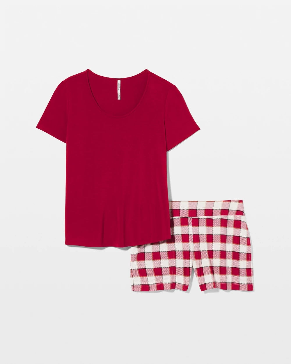 Soma / Packaged Short-Sleeve Short Pajama Set DREAMSCAPE PLAID CHAMP