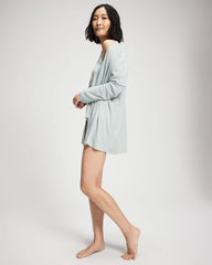 Soma / Pointelle Pajama Cardi GREEN MIST