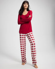 Soma / Packaged Long-Sleeve Pant Pajama Set DREAMSCAPE PLAID CHAMP