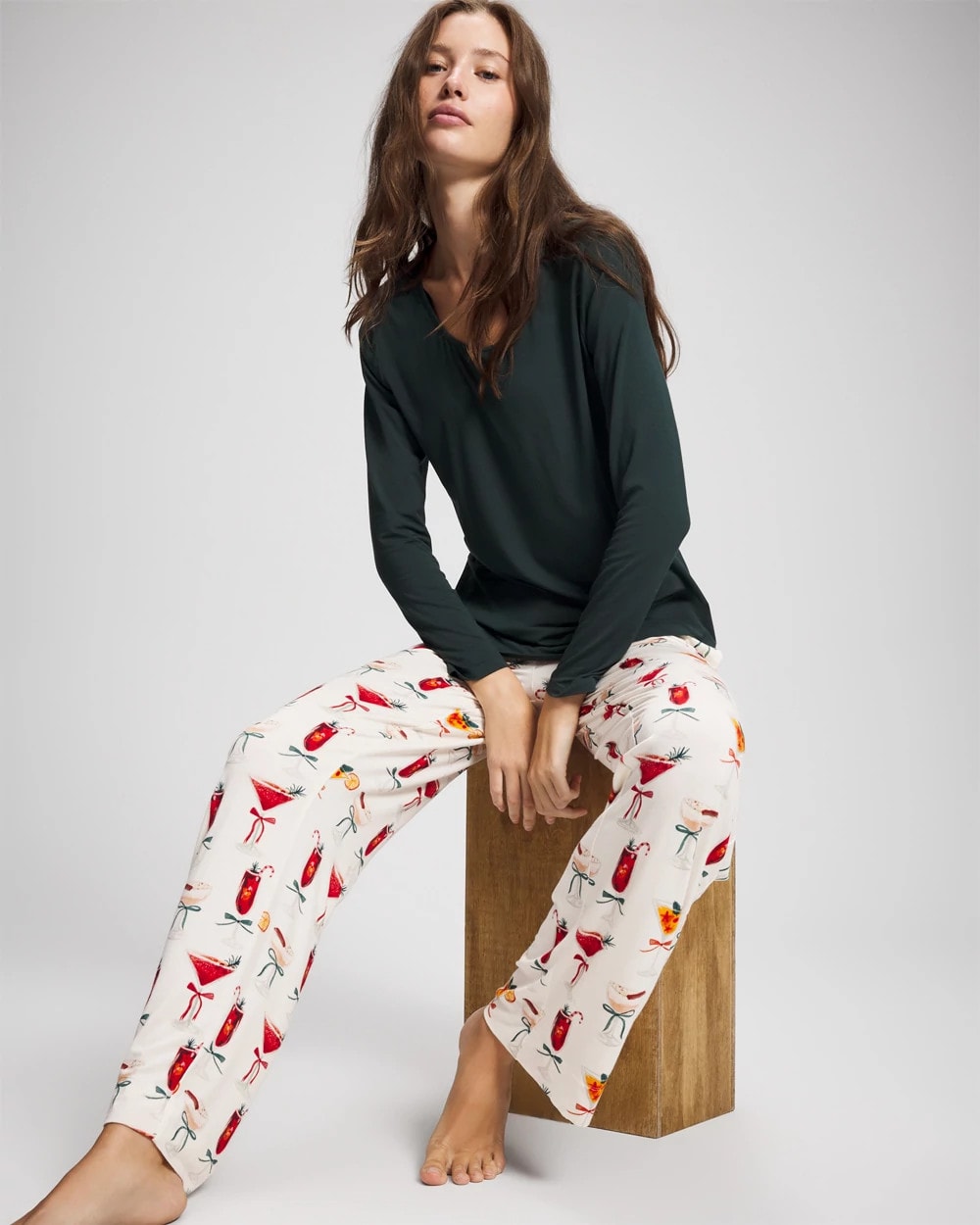 Soma / Packaged Long-Sleeve Pant Pajama Set MERRY MIXES CHAMP