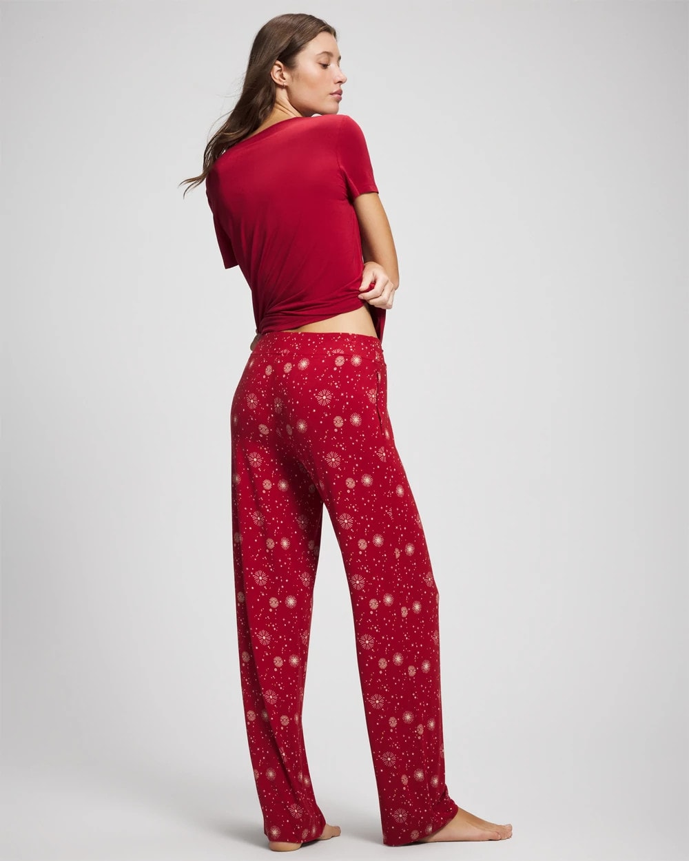 Soma / Packaged Short-Sleeve Pant Pajama Set FIRST NIGHT RED/FOIL