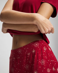 Soma / Packaged Short-Sleeve Pant Pajama Set FIRST NIGHT RED/FOIL