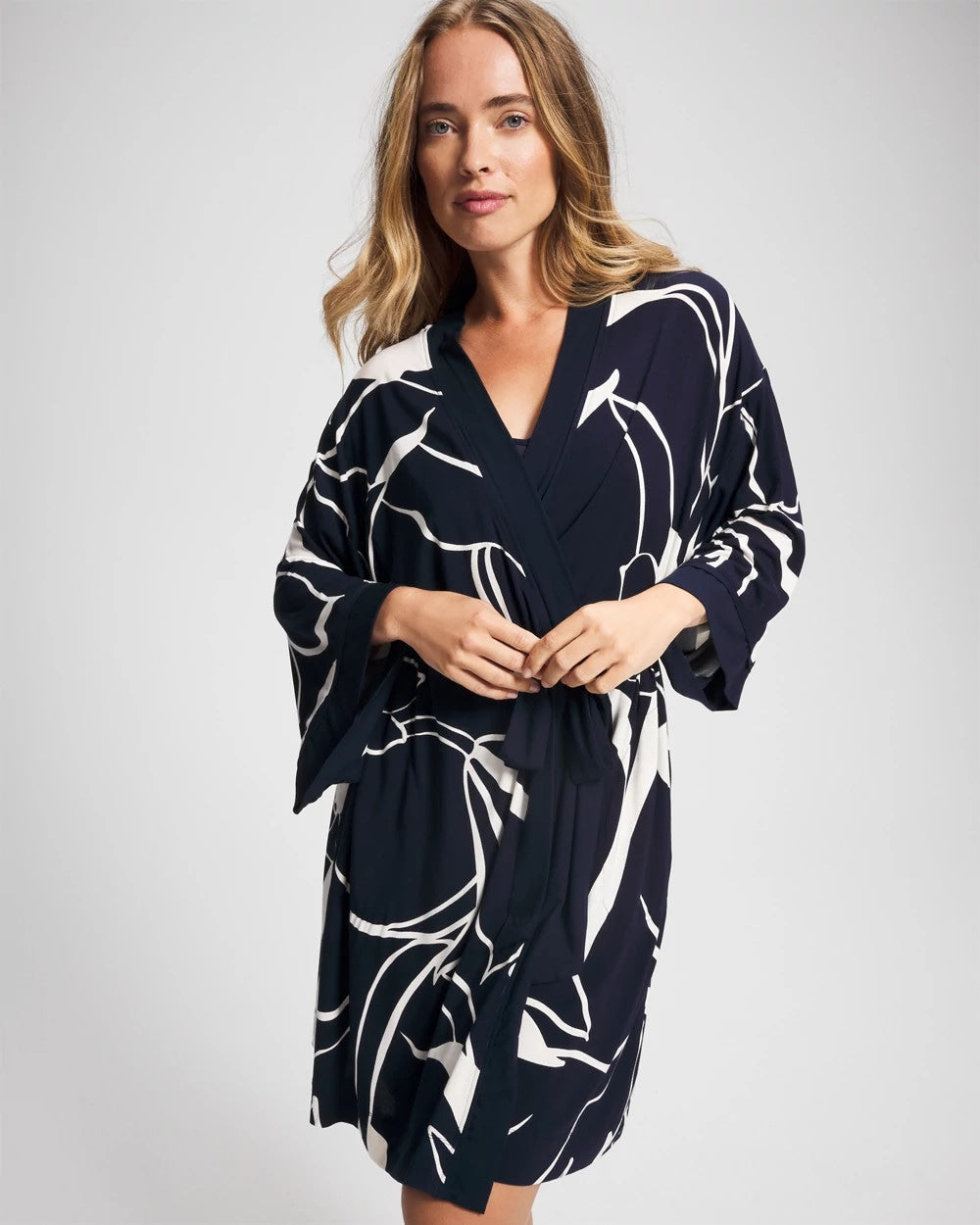 Soma / Short Robe NOUVEAU FLORA NAVY