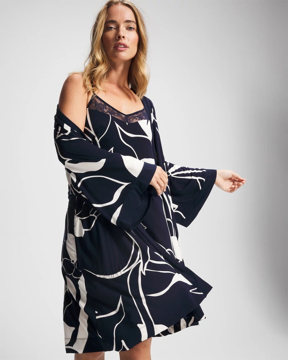 Soma / Short Robe NOUVEAU FLORA NAVY