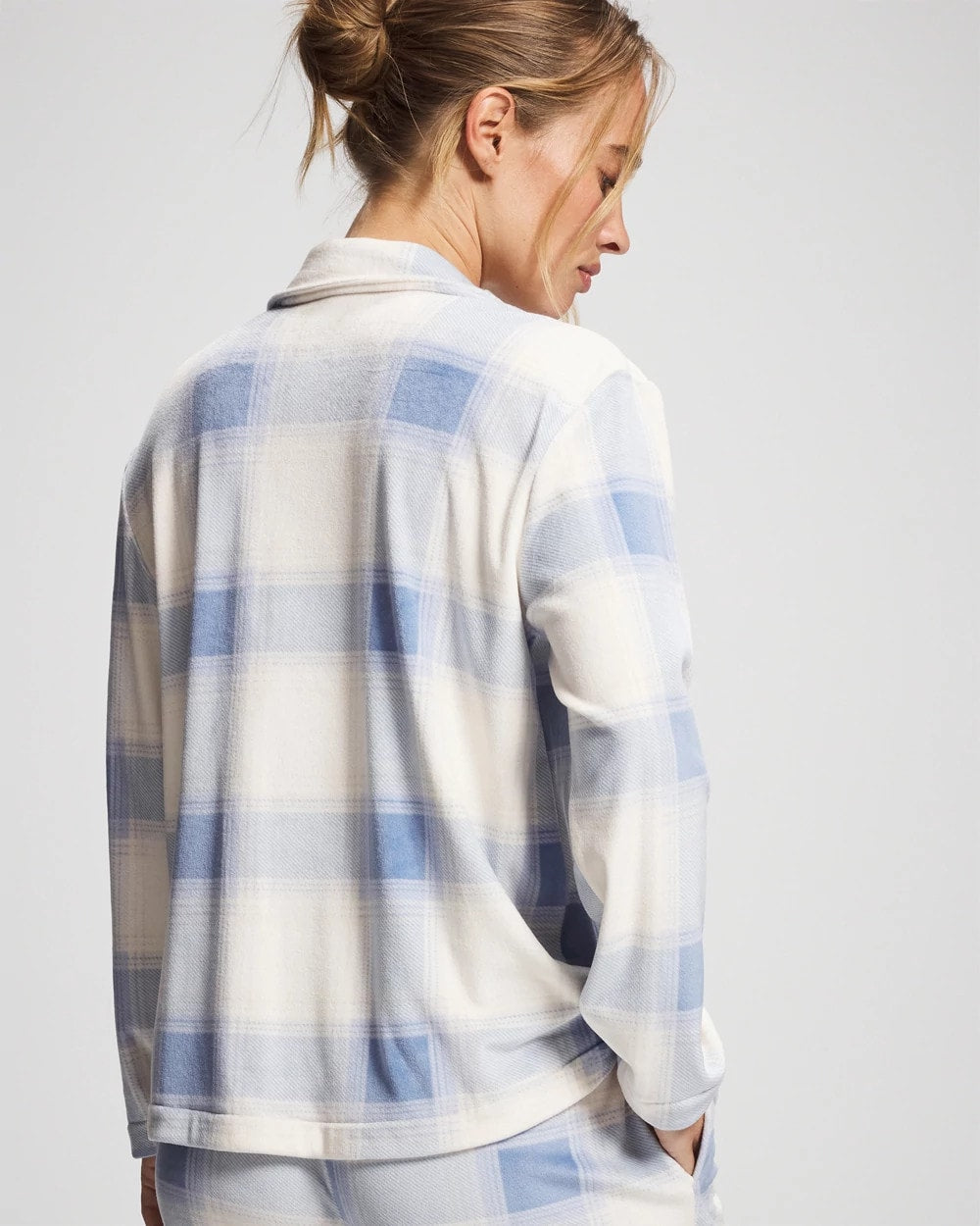 Soma / Long Sleeve Pajama Set FROSTED PLAID BLUE