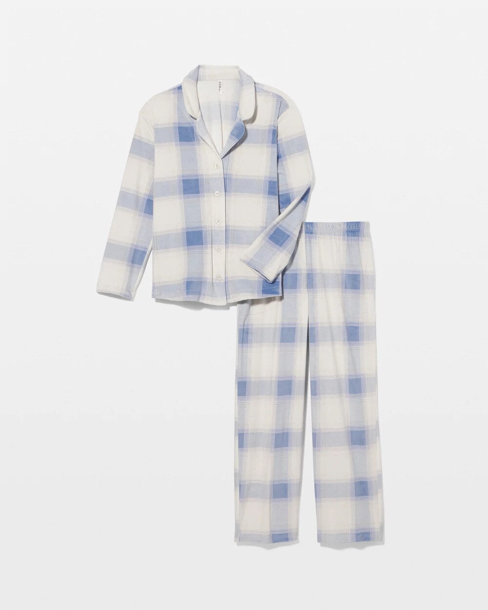 Soma / Long Sleeve Pajama Set FROSTED PLAID BLUE