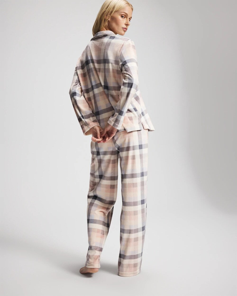 Soma / Long Sleeve Pajama Set PRISM PLAID GRAY