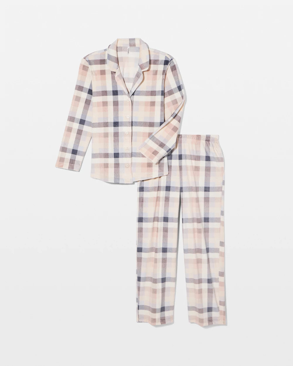 Soma / Long Sleeve Pajama Set PRISM PLAID GRAY