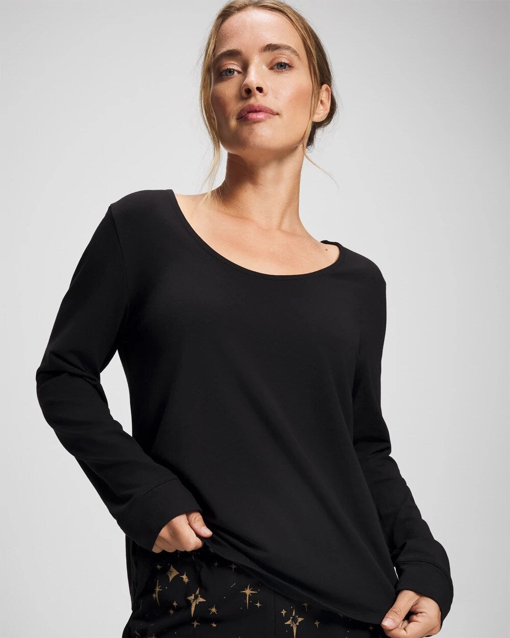 Soma / Long Sleeve Pajama Top BLACK