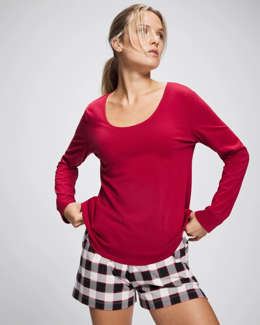 Soma / Long Sleeve Pajama Top PAINT THE TOWN RED