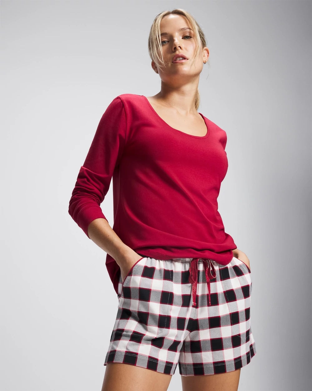 Soma / Pajama Shorts DREAMSCAPE PLAID BLACK