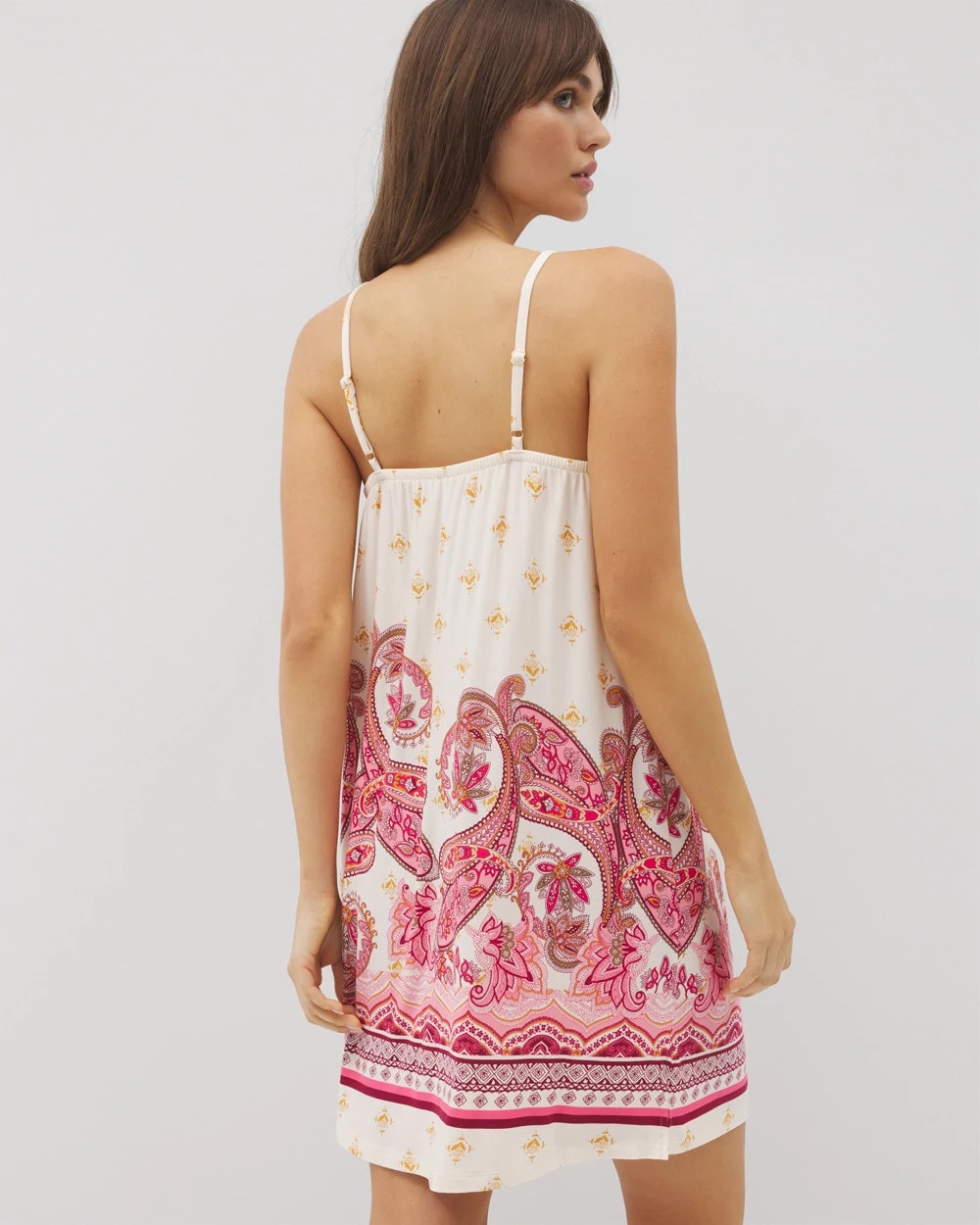Soma / Smocked Neck Chemise KASHMIR PAISLEY PLCD CH