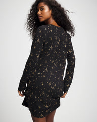 Soma / Long-Sleeve Sleepshirt STELLAR SCENE BLACK/FOIL