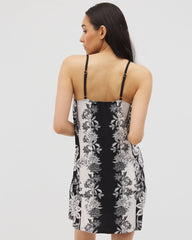 Soma / Flyaway Chemise STAMPED FLORAL SCARF BLK