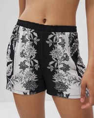 Soma / Pajama Shorts STAMPED FLORAL SCARF BLK