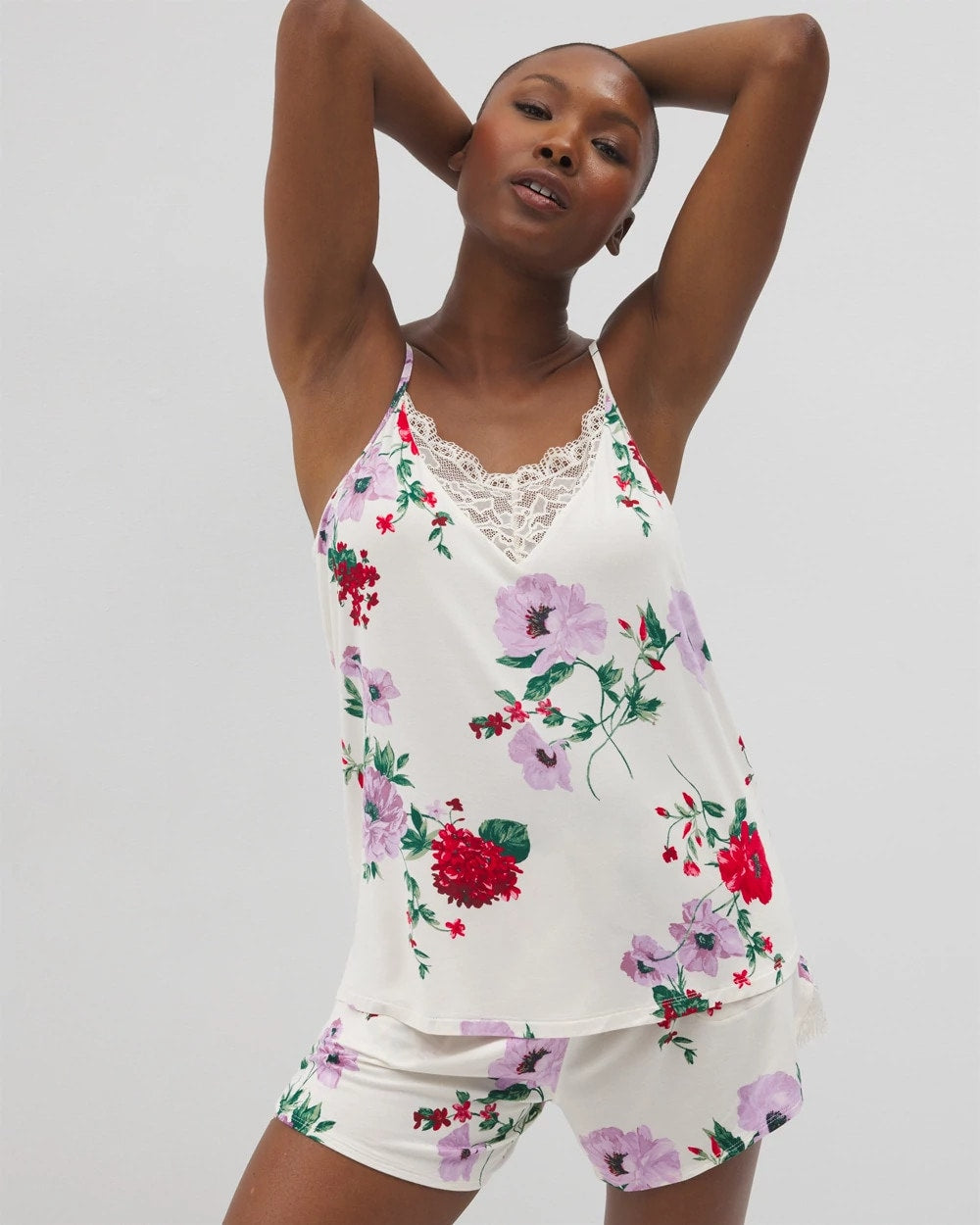 Soma / Lace Trim Pajama Cami RHAPSODY FLORAL SUGAR