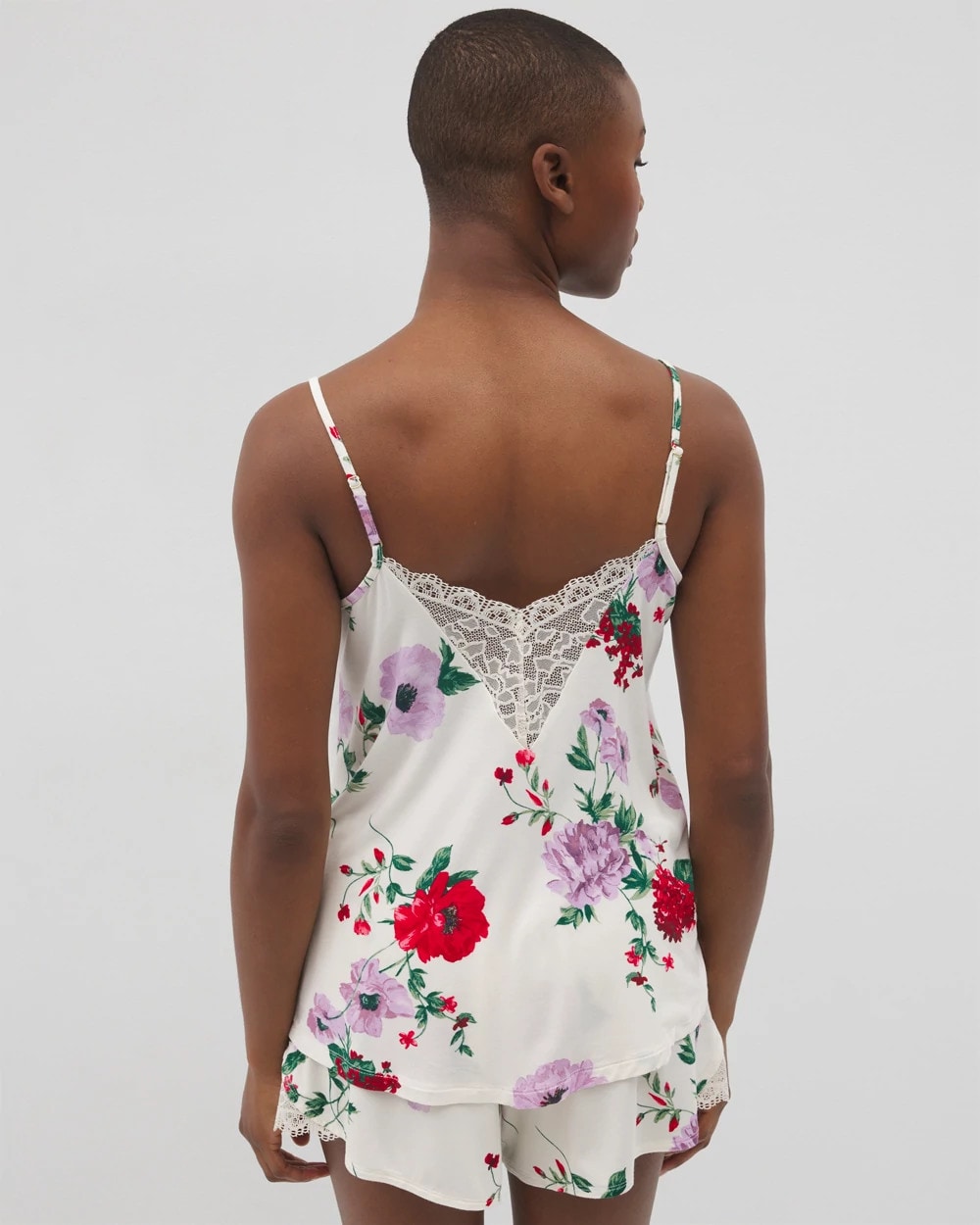 Soma / Lace Trim Pajama Cami RHAPSODY FLORAL SUGAR