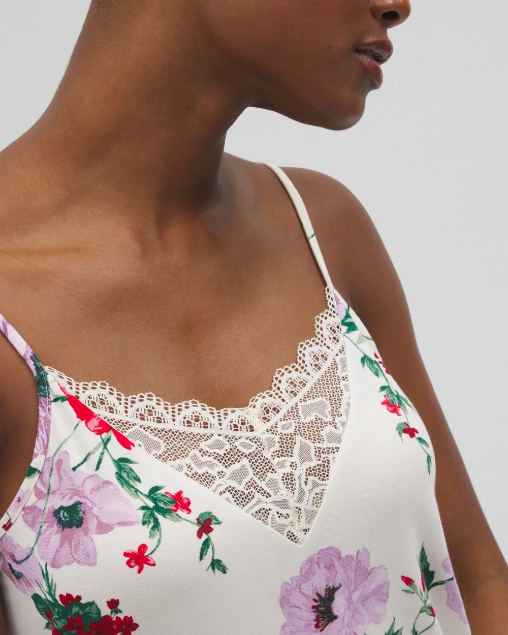 Soma / Lace Trim Pajama Cami RHAPSODY FLORAL SUGAR