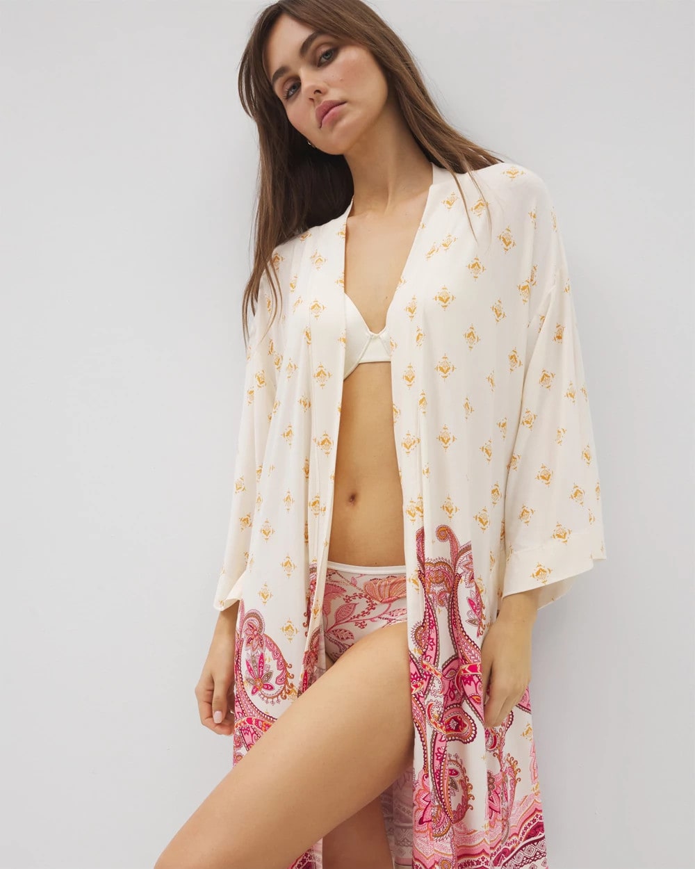 Soma / Kimono Short Robe KASHMIR PAISLEY PLCD CH