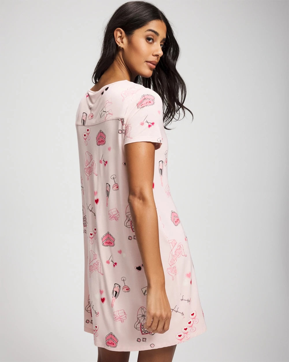 Soma / Short Sleeve Sleepshirt BE MINE PRETTY PINK
