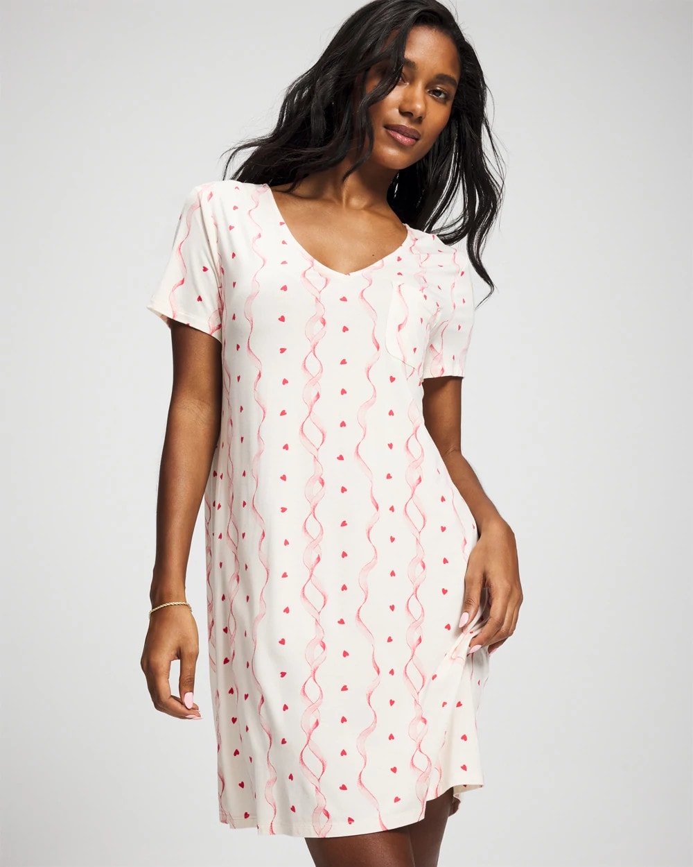 Soma / Short Sleeve Sleepshirt COQUETTE VALENTINE CHAMP