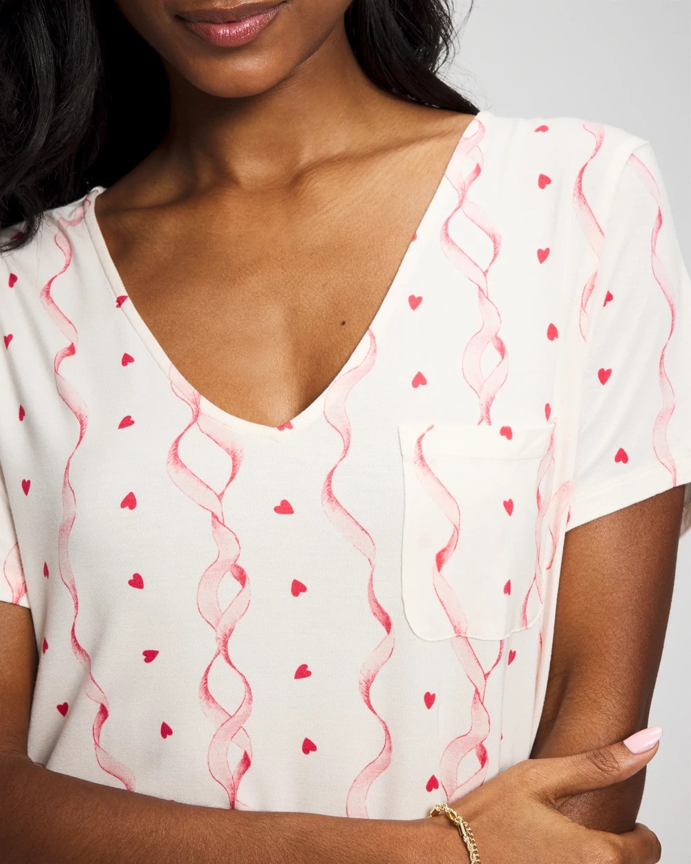 Soma / Short Sleeve Sleepshirt COQUETTE VALENTINE CHAMP