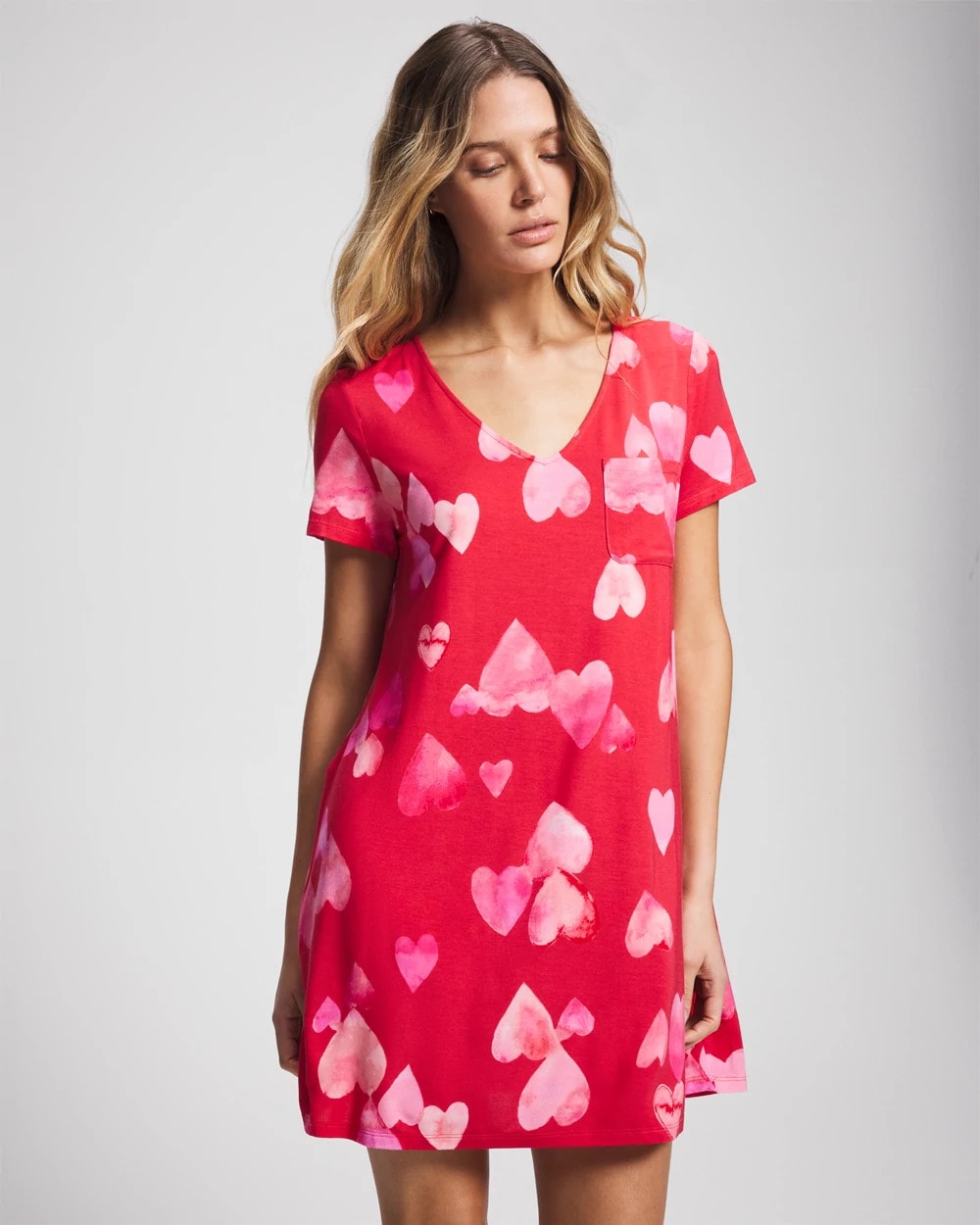 Soma / Short Sleeve Sleepshirt WHOLE LOTTA LOVE RED