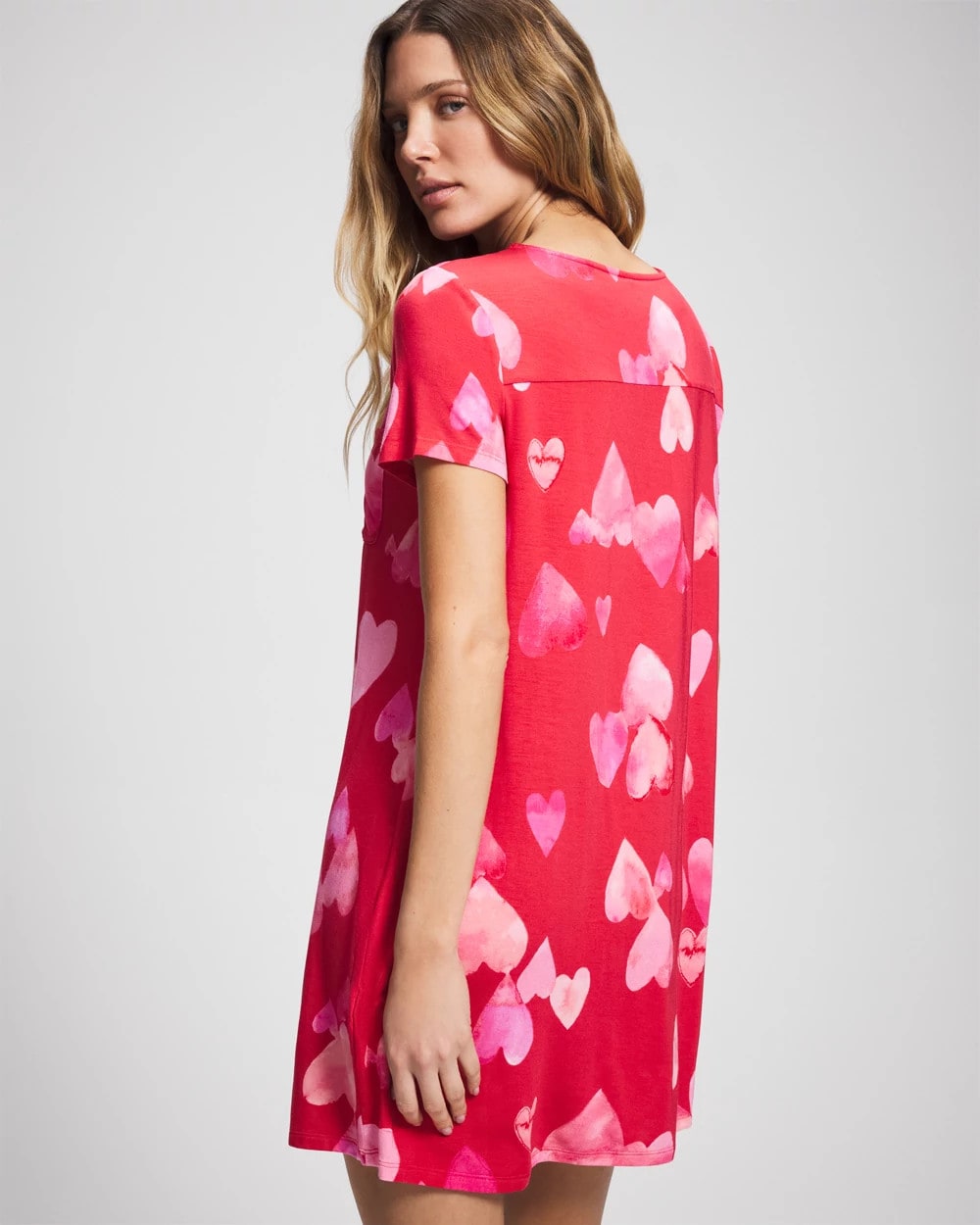 Soma / Short Sleeve Sleepshirt WHOLE LOTTA LOVE RED