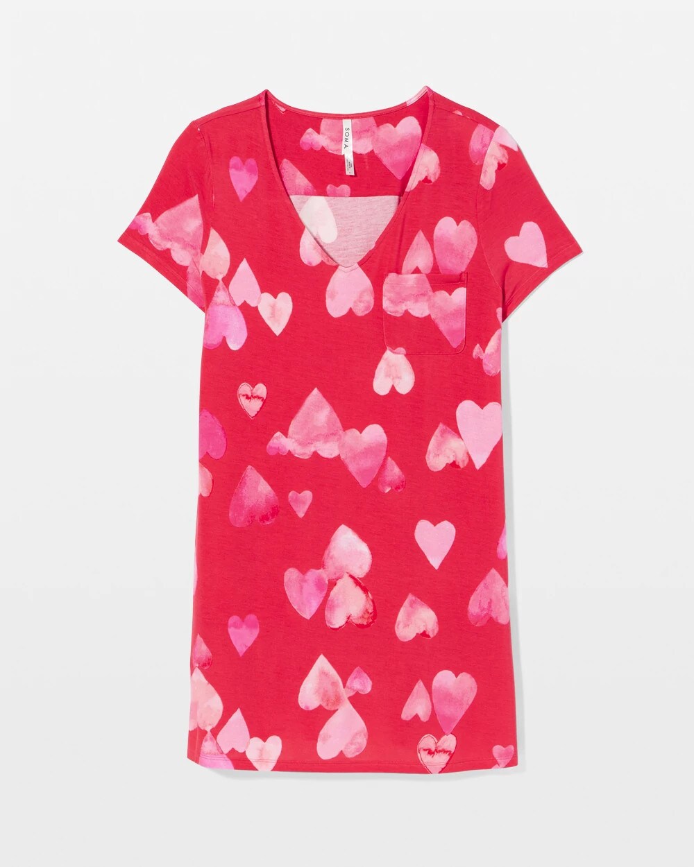 Soma / Short Sleeve Sleepshirt WHOLE LOTTA LOVE RED
