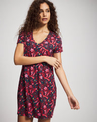 Soma / Short Sleeve Sleepshirt HOLLY JOLLY RED VELVET