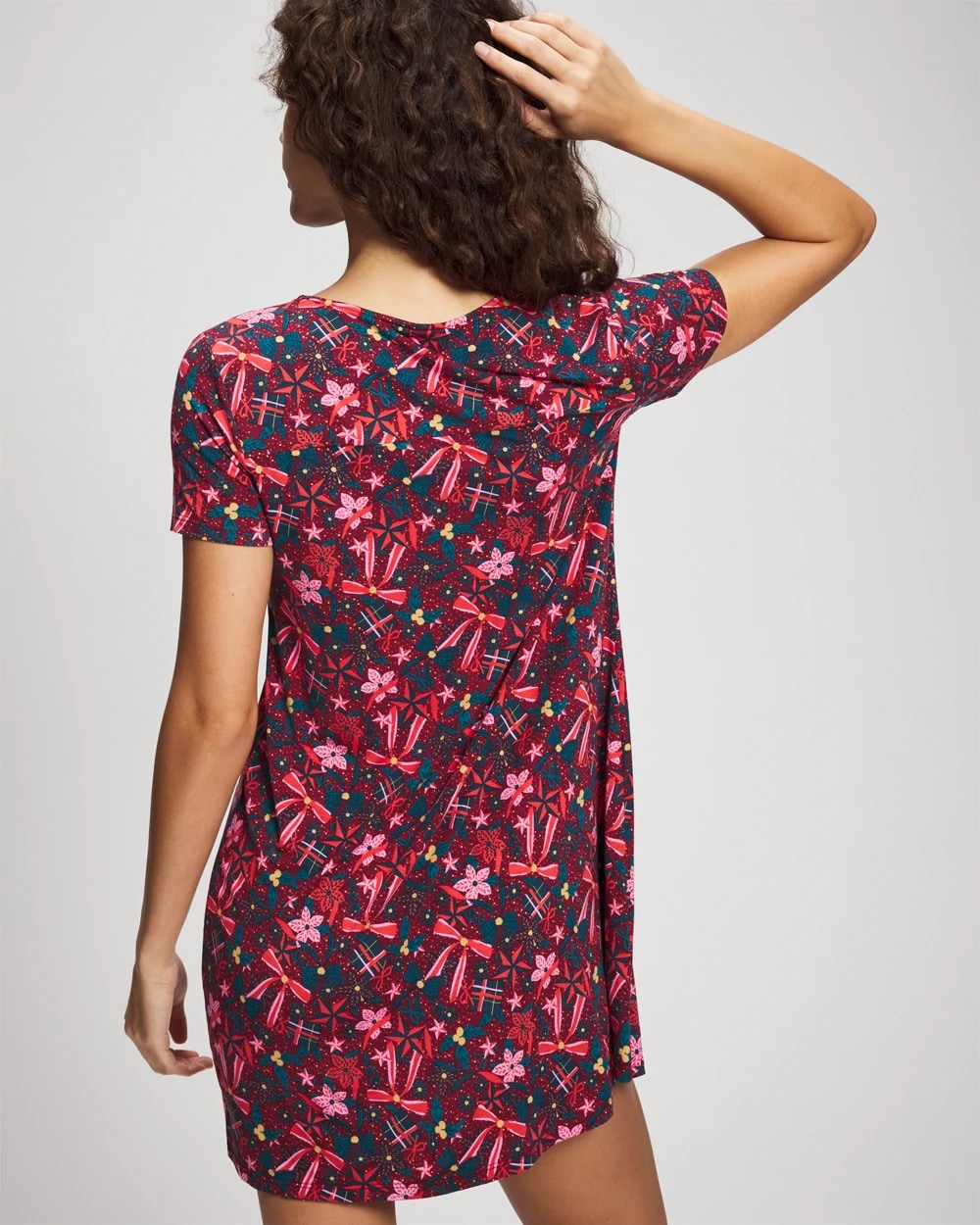 Soma / Short Sleeve Sleepshirt HOLLY JOLLY RED VELVET