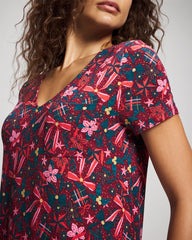Soma / Short Sleeve Sleepshirt HOLLY JOLLY RED VELVET