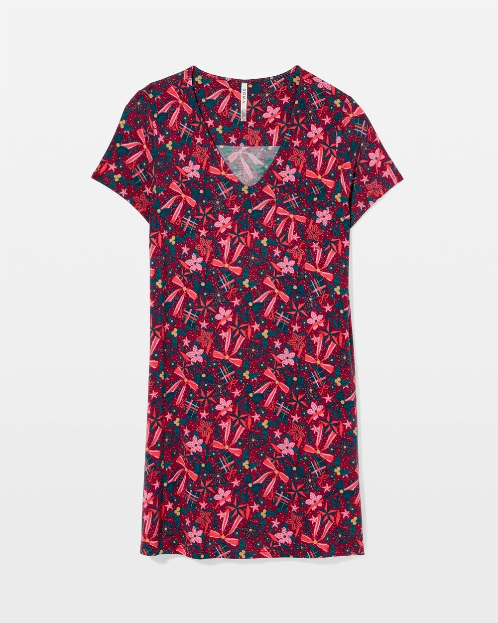 Soma / Short Sleeve Sleepshirt HOLLY JOLLY RED VELVET