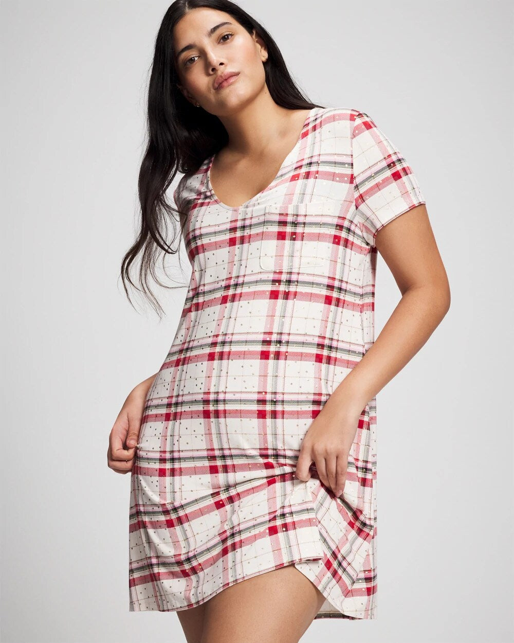 Soma / Short Sleeve Sleepshirt TARTAN TEXTILE CHAMP