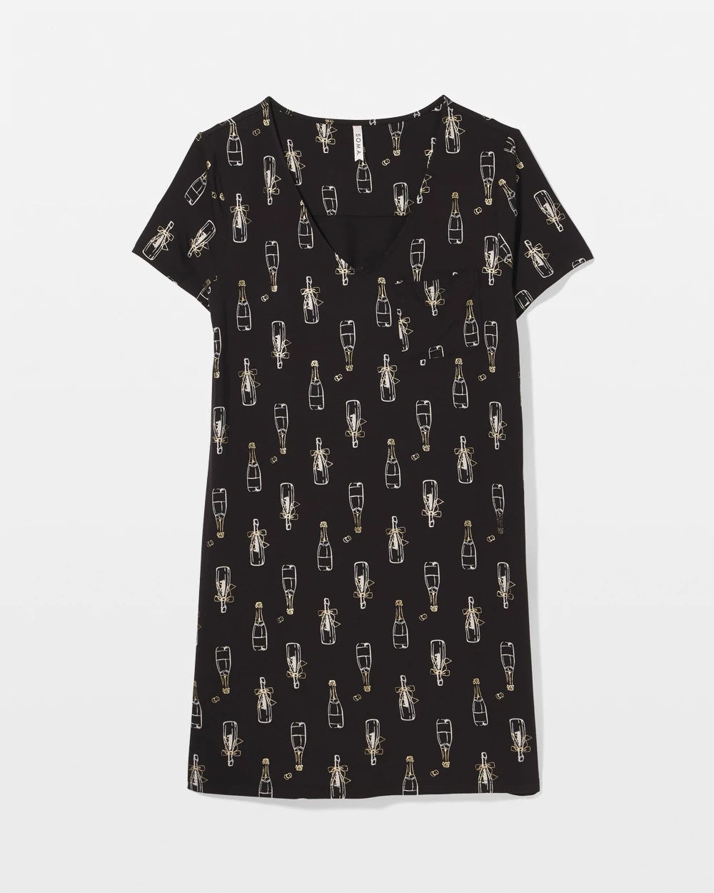 Soma / Short Sleeve Sleepshirt CHAMPAGNE POP BLACK/FOIL