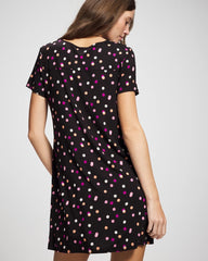 Soma / Short Sleeve Sleepshirt DANCING DOTS BLACK