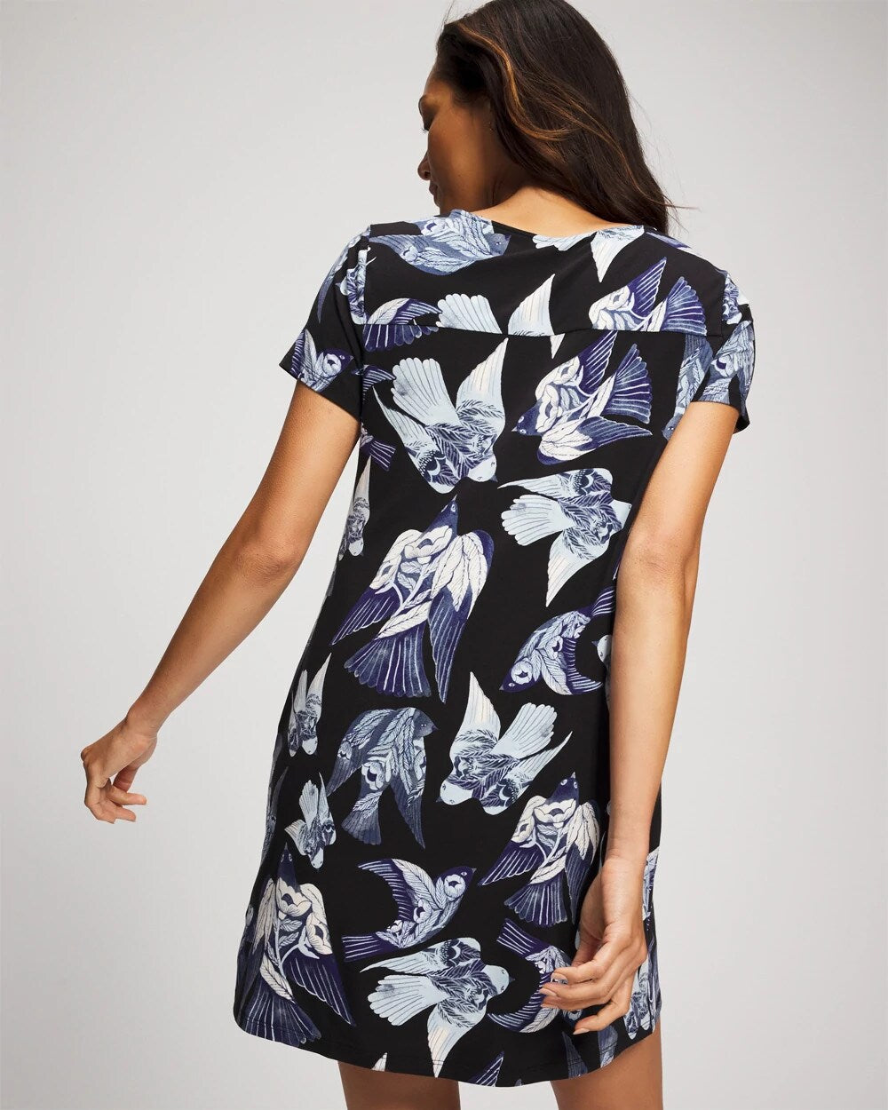 Soma / Short Sleeve Sleepshirt WHIMSICAL WINGS BLK MID