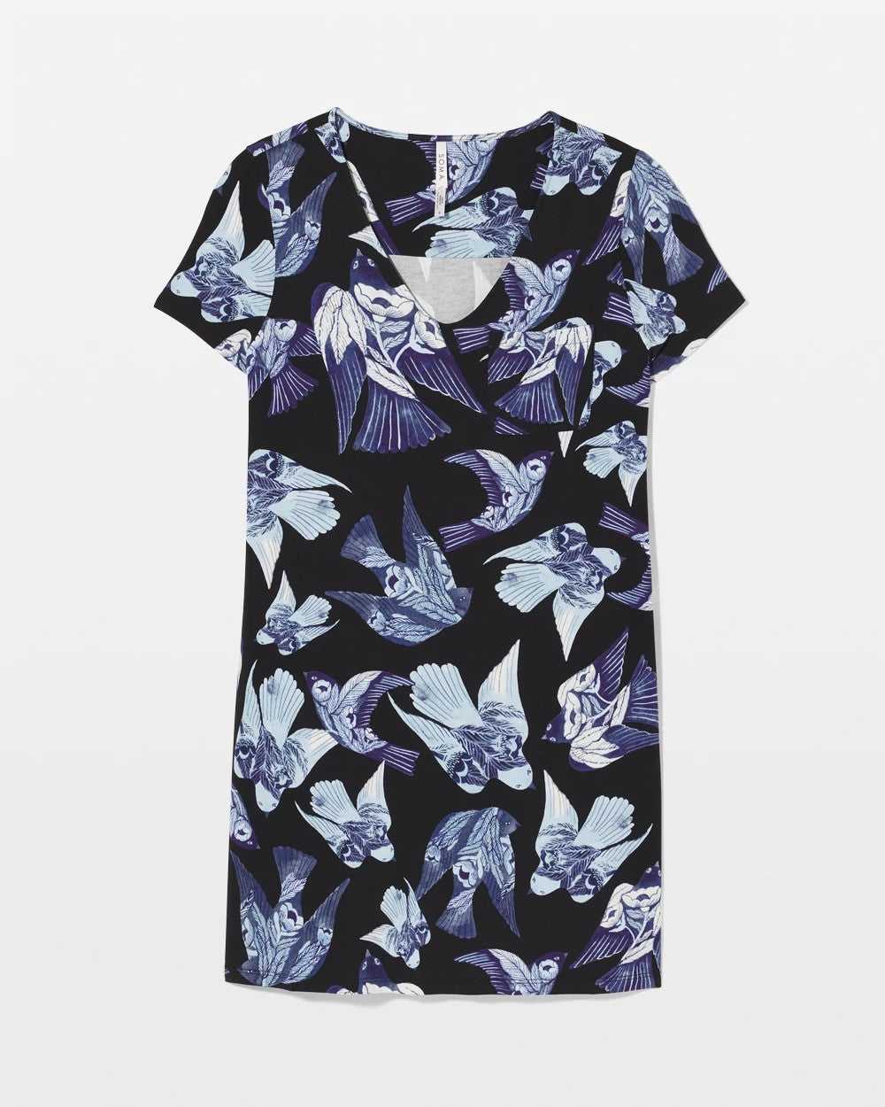 Soma / Short Sleeve Sleepshirt WHIMSICAL WINGS BLK MID
