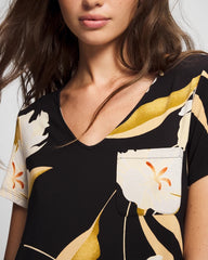 Soma / Short Sleeve Sleepshirt MYSTIC BLOOMS BLACK MID