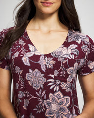 Soma / Short Sleeve Sleepshirt PAISLEY SPLENDOR PLUM