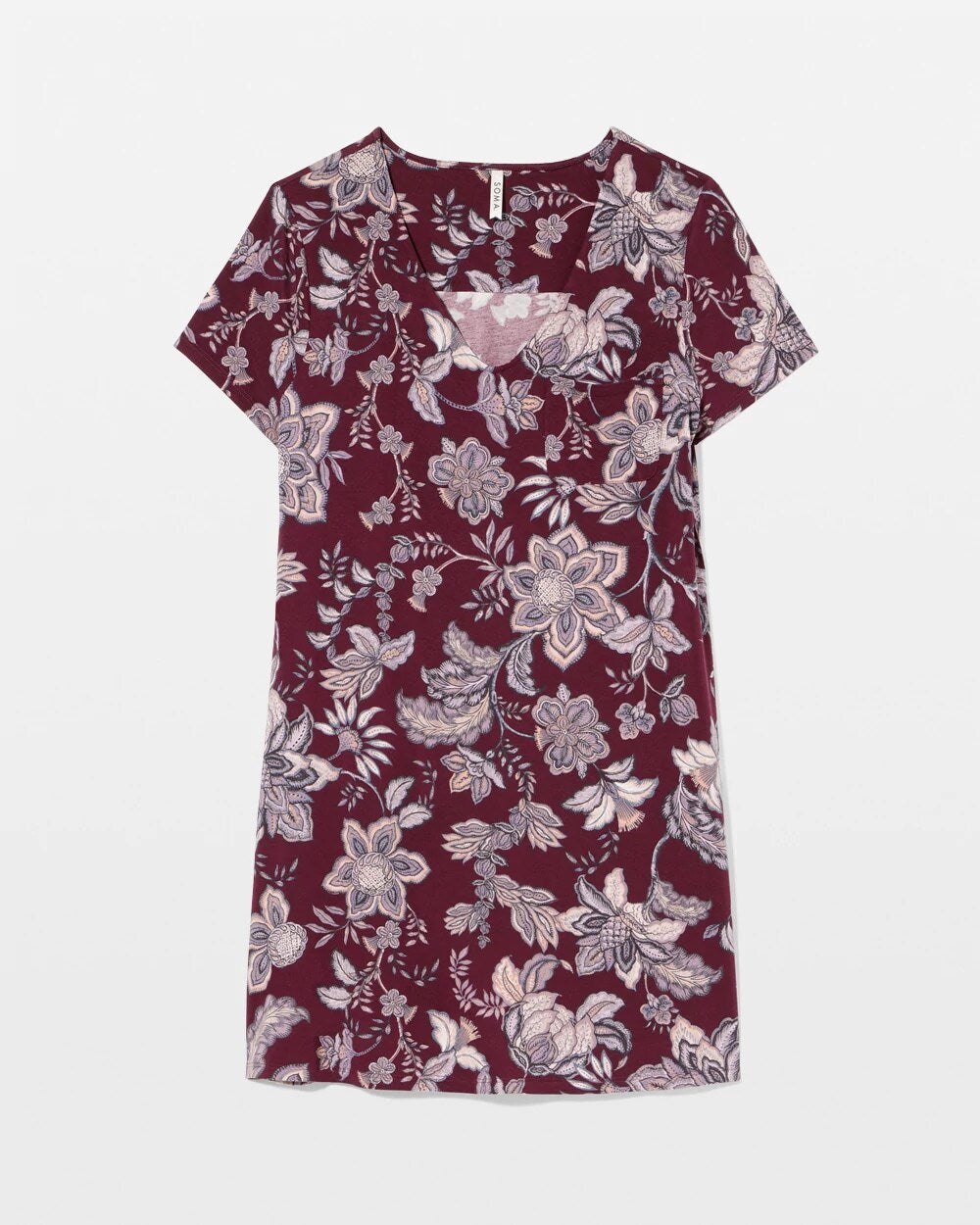 Soma / Short Sleeve Sleepshirt PAISLEY SPLENDOR PLUM