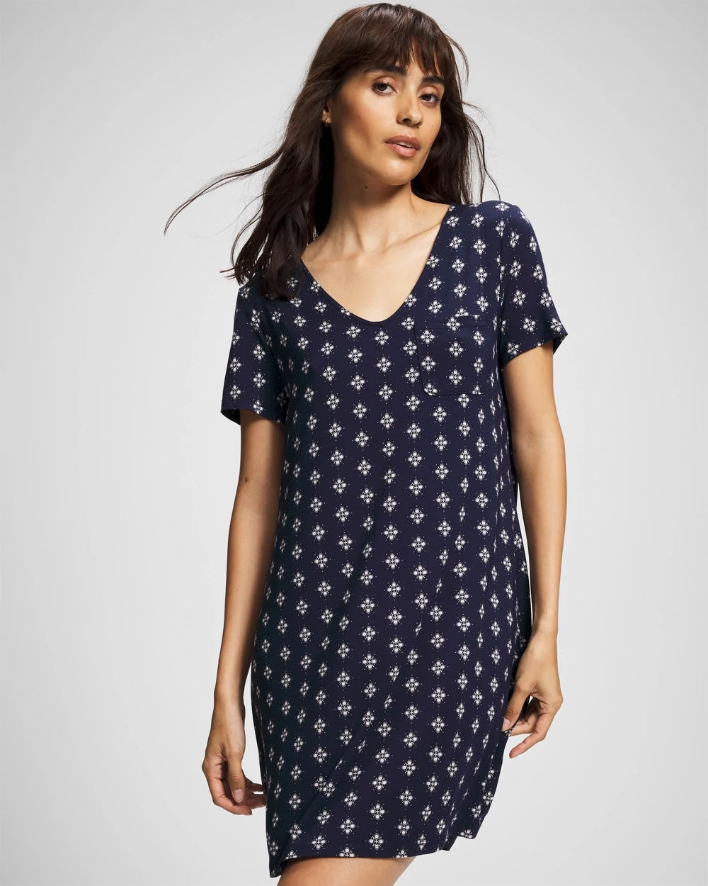 Soma / Short Sleeve Sleepshirt BELLE FOULARD NAVY