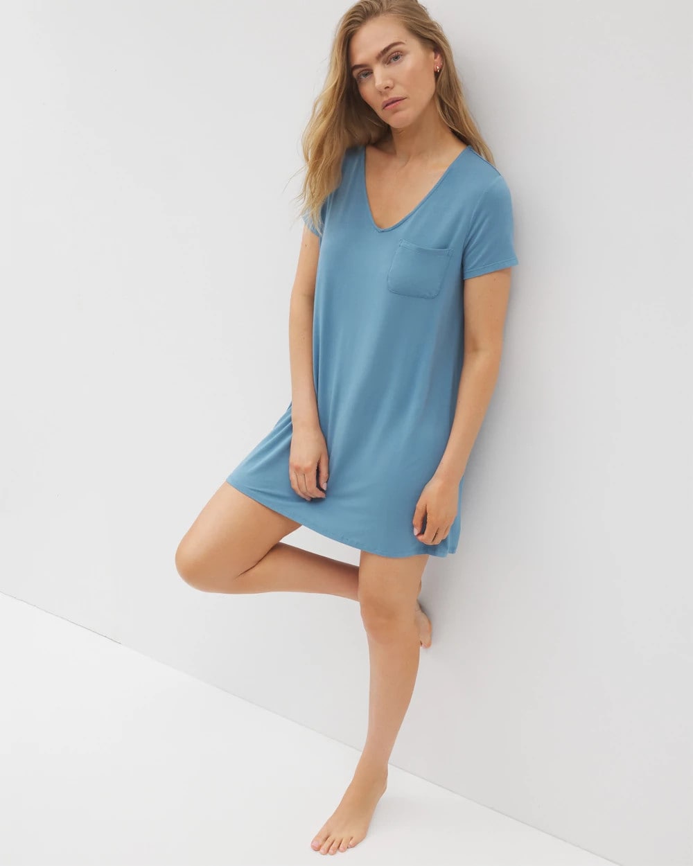 Soma / Short Sleeve Sleepshirt BLUE HEAVEN