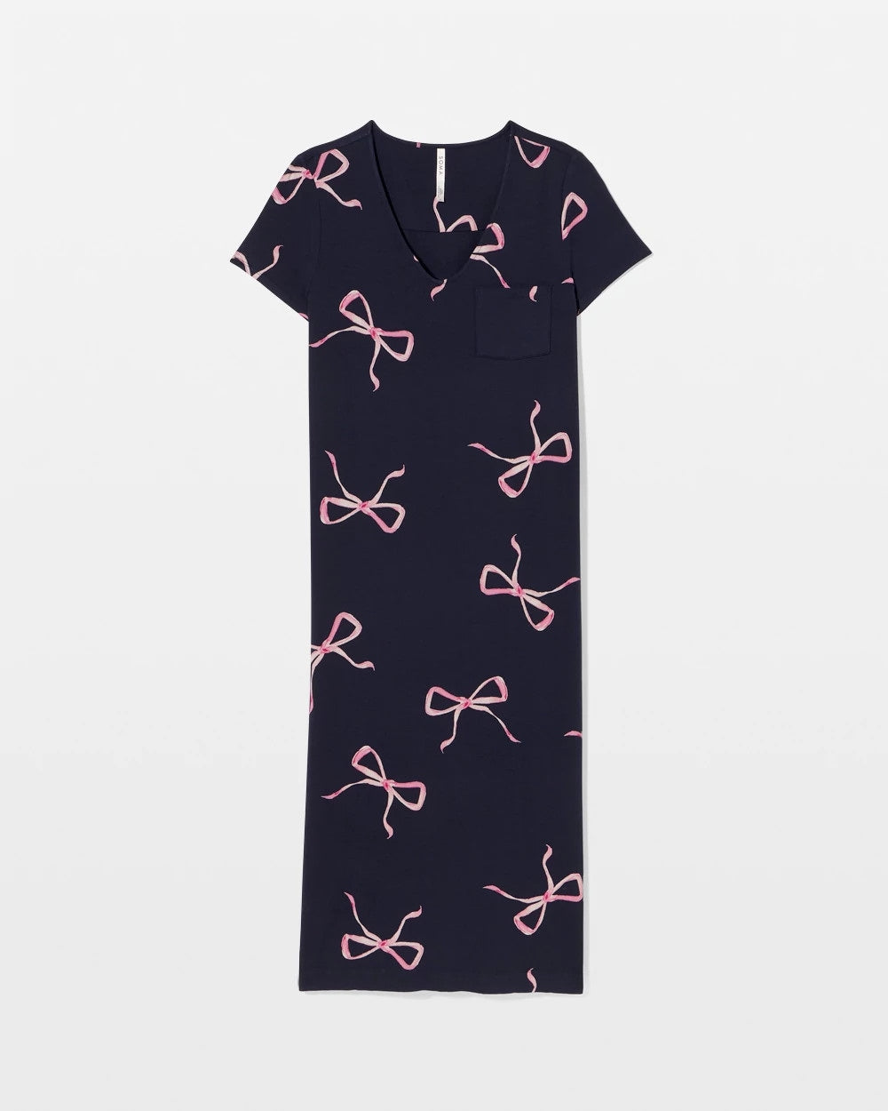 Soma / Short Sleeve Long Sleepshirt BELOVED BOWS GRAND NAVY