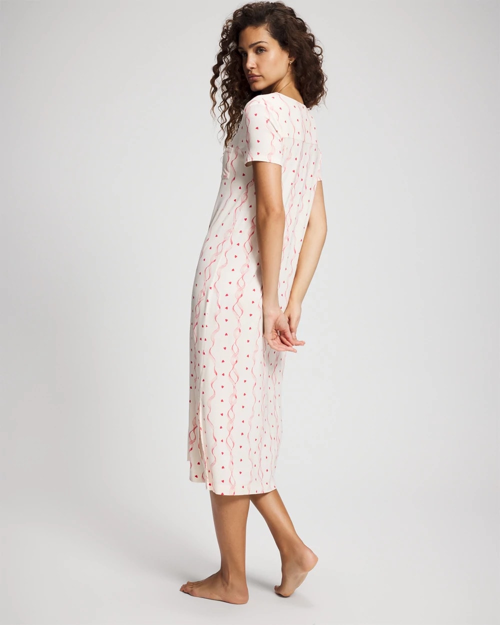 Soma / Short Sleeve Long Sleepshirt COQUETTE VALENTINE CHAMP