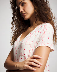 Soma / Short Sleeve Long Sleepshirt COQUETTE VALENTINE CHAMP