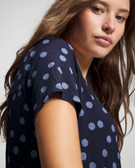 Soma / Short Sleeve Long Sleepshirt MOVEMENT DOT NAVY